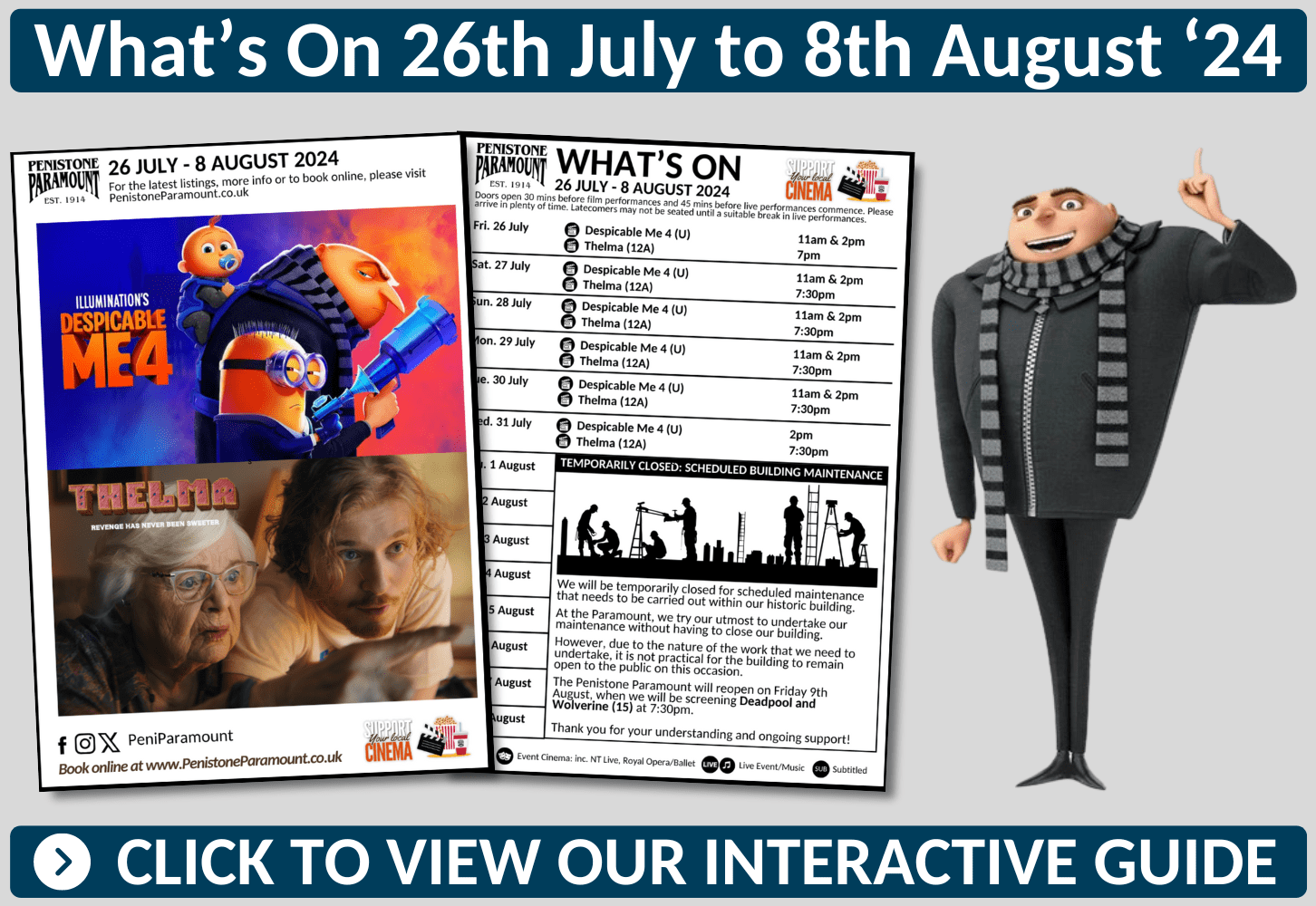What's On - 26th July to 8th August 2024